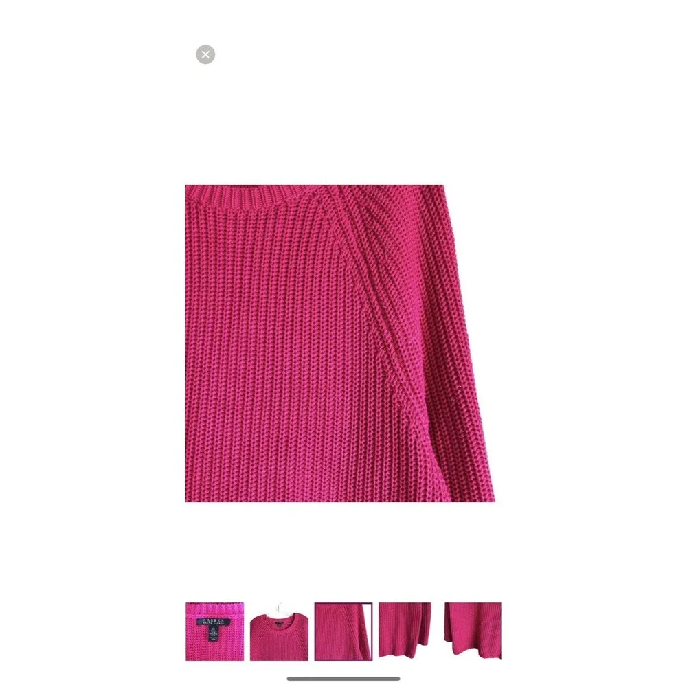 Lauren Ralph Lauren Womens Chunky Knit Pink Sweater sz M